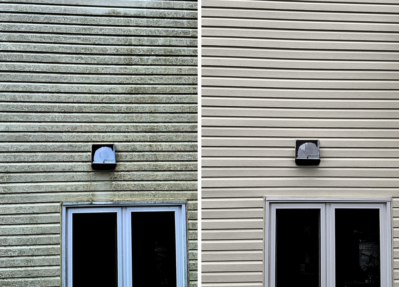 Soft washed home exterior in the Halifax Regional Municipality